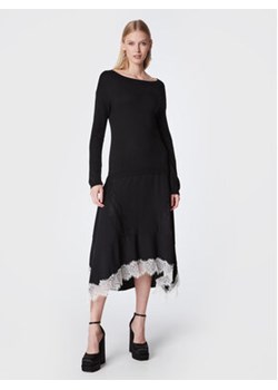 TWINSET Sukienka dzianinowa 222TT3283 Czarny Regular Fit ze sklepu MODIVO w kategorii Sukienki - zdjęcie 168548596