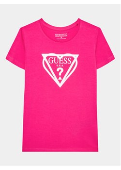Guess T-Shirt J3YI02 K6YW4 Różowy Regular Fit ze sklepu MODIVO w kategorii Bluzki dziewczęce - zdjęcie 168548887