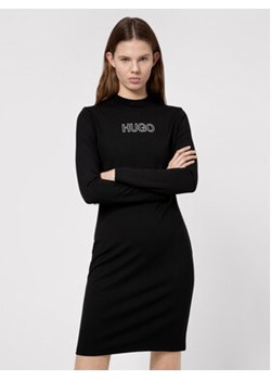 Hugo Sukienka dzianinowa Dassy 50449838 Czarny Slim Fit ze sklepu MODIVO w kategorii Sukienki - zdjęcie 168549135