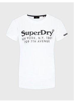 Superdry T-Shirt Vintage Venue Interest W1010844A Biały Regular Fit ze sklepu MODIVO w kategorii Bluzki damskie - zdjęcie 168550147