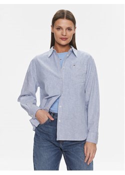 Tommy Jeans Koszula DW0DW17737 Niebieski Boxy Fit ze sklepu MODIVO w kategorii Koszule damskie - zdjęcie 168550917