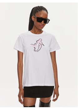 Pinko T-Shirt 100789 A1OC Biały Regular Fit ze sklepu MODIVO w kategorii Bluzki damskie - zdjęcie 168551248