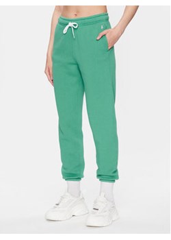 Polo Ralph Lauren Spodnie dresowe 211891560015 Zielony Regular Fit ze sklepu MODIVO w kategorii Spodnie damskie - zdjęcie 168551309