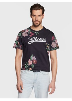 Guess T-Shirt Flower Script M3GI07 K8FQ4 Granatowy Regular Fit ze sklepu MODIVO w kategorii T-shirty męskie - zdjęcie 168551875