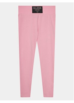 Guess Legginsy J4RB04 J1314 Różowy Slim Fit ze sklepu MODIVO w kategorii Spodnie dziewczęce - zdjęcie 168552419