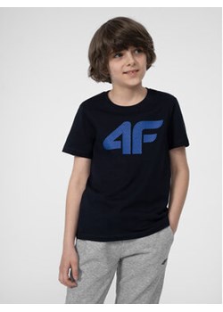 4F T-Shirt 4FJSS23TTSHM293 Granatowy Regular Fit ze sklepu MODIVO w kategorii T-shirty chłopięce - zdjęcie 168552468