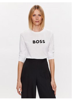 Boss Bluzka Logo 50489592 Biały Regular Fit ze sklepu MODIVO w kategorii Bluzki damskie - zdjęcie 168552658