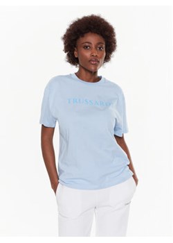 Trussardi T-Shirt Lettering Print 56T00565 Niebieski Regular Fit ze sklepu MODIVO w kategorii Bluzki damskie - zdjęcie 168553247