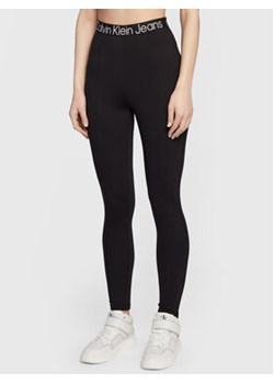 Calvin Klein Jeans Legginsy J20J220269 Czarny Slim Fit ze sklepu MODIVO w kategorii Spodnie damskie - zdjęcie 168553866