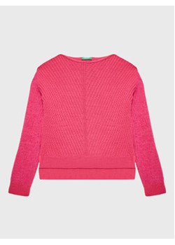 United Colors Of Benetton Sweter 1176C102G Różowy Regular Fit ze sklepu MODIVO w kategorii Swetry dziewczęce - zdjęcie 168554135