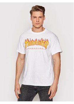Thrasher T-Shirt Flame Biały Regular Fit ze sklepu MODIVO w kategorii T-shirty męskie - zdjęcie 168554917