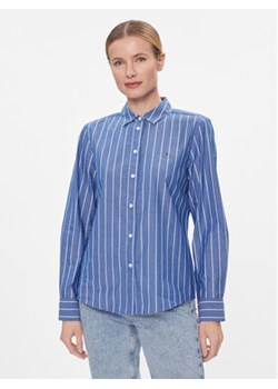 Tommy Hilfiger Koszula Baseball Stripe Regular Shirt WW0WW41155 Niebieski Regular Fit ze sklepu MODIVO w kategorii Koszule damskie - zdjęcie 168557096