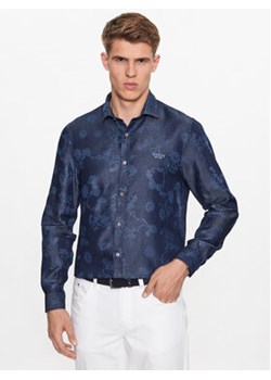 Guess Koszula M3YH10 WFKE0 Granatowy Slim Fit ze sklepu MODIVO w kategorii Koszule męskie - zdjęcie 168557437