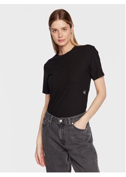 Calvin Klein Jeans Bluzka J20J220774 Czarny Regular Fit ze sklepu MODIVO w kategorii Bluzki damskie - zdjęcie 168558108