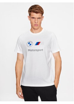 Puma T-Shirt Bmw Mms Ess Logo 621314 Biały Regular Fit ze sklepu MODIVO w kategorii T-shirty męskie - zdjęcie 168559346