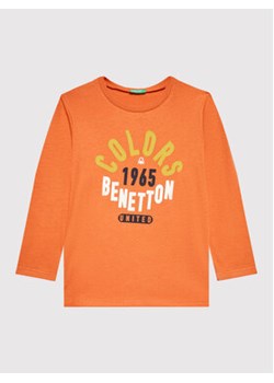 United Colors Of Benetton Bluzka 3I1XG104D Pomarańczowy Regular Fit ze sklepu MODIVO w kategorii T-shirty chłopięce - zdjęcie 168560319