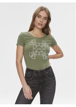 Guess T-Shirt W4RI35 J1314 Zielony Slim Fit ze sklepu MODIVO w kategorii Bluzki damskie - zdjęcie 168560366