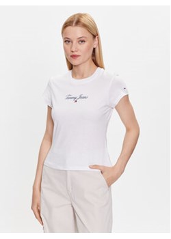 Tommy Jeans T-Shirt DW0DW16145 Biały Regular Fit ze sklepu MODIVO w kategorii Bluzki damskie - zdjęcie 168561159