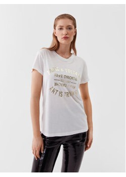 Zadig&Voltaire T-Shirt Walk Blason Foil JWTS01536 Biały Regular Fit ze sklepu MODIVO w kategorii Bluzki damskie - zdjęcie 168561665