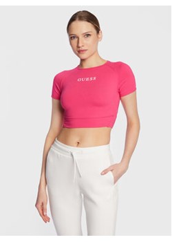 Guess T-Shirt Aline V3RP16 KABR0 Różowy Regular Fit ze sklepu MODIVO w kategorii Bluzki damskie - zdjęcie 168561727