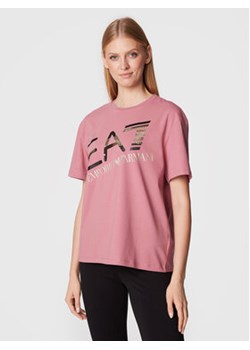 EA7 Emporio Armani T-Shirt 6LTT35 TJFKZ 1438 Różowy Relaxed Fit ze sklepu MODIVO w kategorii Bluzki damskie - zdjęcie 168562238