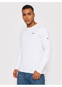 Pepe Jeans Longsleeve Original Basic 2 Long N PM508211 Biały Slim Fit ze sklepu MODIVO w kategorii T-shirty męskie - zdjęcie 168563379