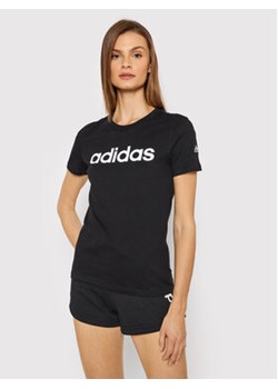 adidas T-Shirt Loungewear Essentials Logo GL0769 Czarny Slim Fit ze sklepu MODIVO w kategorii Bluzki damskie - zdjęcie 168563949