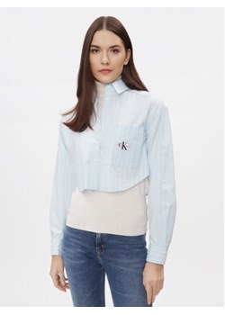 Calvin Klein Jeans Koszula J20J222614 Niebieski Cropped Fit ze sklepu MODIVO w kategorii Koszule damskie - zdjęcie 168564509