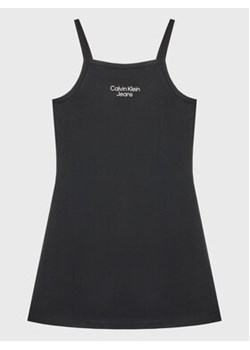Calvin Klein Jeans Sukienka codzienna Stack Logo IG0IG01963 Czarny Regular Fit ze sklepu MODIVO w kategorii Sukienki dziewczęce - zdjęcie 168565617
