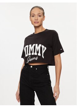 Tommy Jeans T-Shirt New Varsity DW0DW16445 Czarny Cropped Fit ze sklepu MODIVO w kategorii Bluzki damskie - zdjęcie 168565849