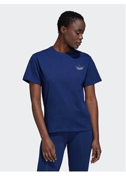 adidas T-Shirt HK5176 Granatowy Regular Fit ze sklepu MODIVO w kategorii Bluzki damskie - zdjęcie 168567995