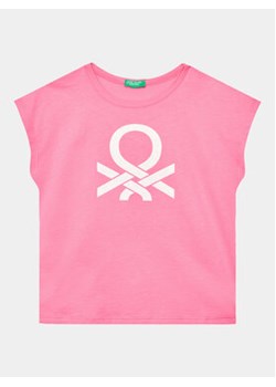 United Colors Of Benetton T-Shirt 3I1XC10C0 Różowy Regular Fit ze sklepu MODIVO w kategorii Bluzki dziewczęce - zdjęcie 168570638