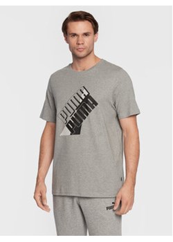 Puma T-Shirt Power Logo 849788 Szary Regular Fit ze sklepu MODIVO w kategorii T-shirty męskie - zdjęcie 168571278