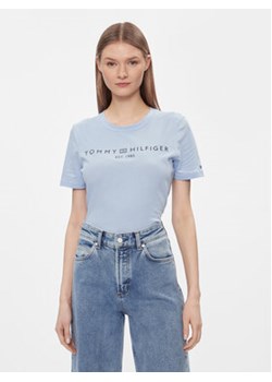 Tommy Hilfiger T-Shirt WW0WW40276 Niebieski Regular Fit ze sklepu MODIVO w kategorii Bluzki damskie - zdjęcie 168571539