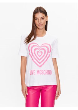 LOVE MOSCHINO T-Shirt W4H0637M 3876 Biały Regular Fit ze sklepu MODIVO w kategorii Bluzki damskie - zdjęcie 168571766