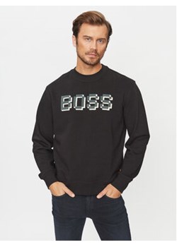 Boss Bluza Weglitchlogo 50499486 Czarny Regular Fit ze sklepu MODIVO w kategorii Bluzy męskie - zdjęcie 168571776