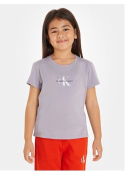 Calvin Klein Jeans T-Shirt Micro Monogram IG0IG01470 Fioletowy Regular Fit ze sklepu MODIVO w kategorii Bluzki dziewczęce - zdjęcie 168573329