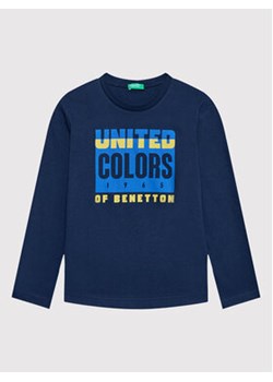 United Colors Of Benetton Bluzka 3I1XC105U Granatowy Regular Fit ze sklepu MODIVO w kategorii T-shirty chłopięce - zdjęcie 168574708