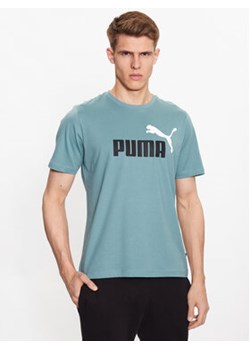 Puma T-Shirt Essentials+ 2 Col Logo 586759 Zielony Regular Fit ze sklepu MODIVO w kategorii T-shirty męskie - zdjęcie 168575358