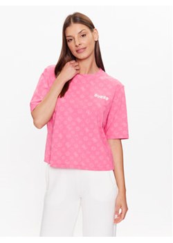 Guess T-Shirt V3YI00 I3Z14 Różowy Regular Fit ze sklepu MODIVO w kategorii Bluzki damskie - zdjęcie 168576557