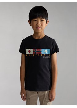 Napapijri T-Shirt NP0A4HGP D Czarny Regular Fit ze sklepu MODIVO w kategorii T-shirty chłopięce - zdjęcie 168577628