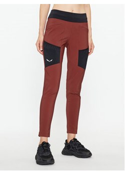 Salewa Spodnie materiałowe Puez Dst 28483 Bordowy Slim Fit ze sklepu MODIVO w kategorii Spodnie damskie - zdjęcie 168579099