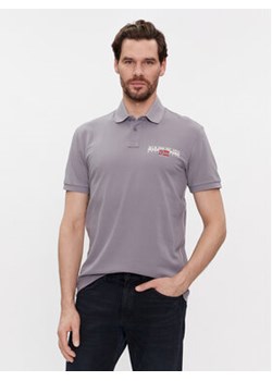 Napapijri Polo E-Aylmer NP0A4HTN Szary Regular Fit ze sklepu MODIVO w kategorii T-shirty męskie - zdjęcie 168579548