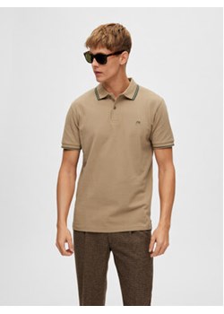 Selected Homme Polo 16087840 Beżowy Regular Fit ze sklepu MODIVO w kategorii T-shirty męskie - zdjęcie 168580228