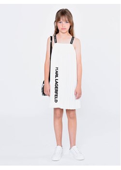 Karl Lagerfeld Kids Sukienka codzienna Z12246 S Biały Relaxed Fit ze sklepu MODIVO w kategorii Sukienki dziewczęce - zdjęcie 168580358