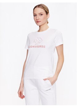 Converse T-Shirt Floral Star Chevron 10024538-A01 Biały Slim Fit ze sklepu MODIVO w kategorii Bluzki damskie - zdjęcie 168580958
