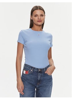 Tommy Jeans T-Shirt Essential DW0DW17383 Niebieski Slim Fit ze sklepu MODIVO w kategorii Bluzki damskie - zdjęcie 168581148