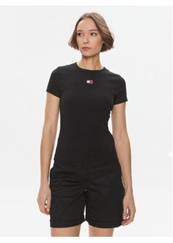 Tommy Jeans T-Shirt DW0DW17881 Czarny Slim Fit ze sklepu MODIVO w kategorii Bluzki damskie - zdjęcie 168581206