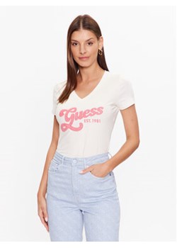 Guess T-Shirt W3YI34 J1314 Biały Slim Fit ze sklepu MODIVO w kategorii Bluzki damskie - zdjęcie 168582037