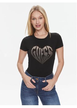 Guess T-Shirt Ss Cn Heart Tee W4RI53 J1314 Czarny Slim Fit ze sklepu MODIVO w kategorii Bluzki damskie - zdjęcie 168582125